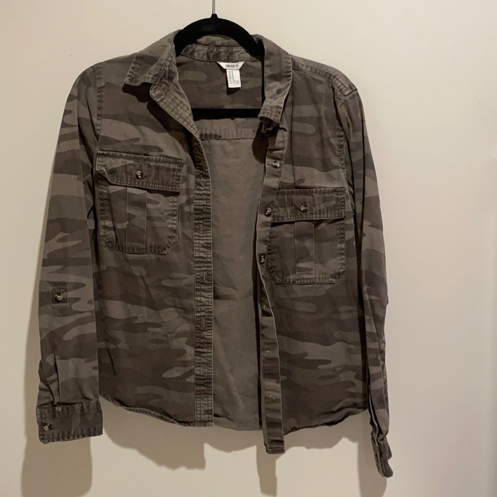 Camo Long Sleeve Button Down Shirt